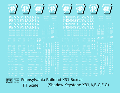 Pennsylvania Railroad X31 Boxcar White Shadow Herald