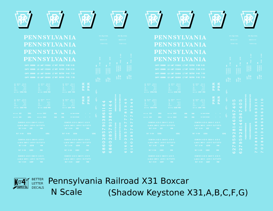 Pennsylvania Railroad X31 Boxcar White Shadow Herald