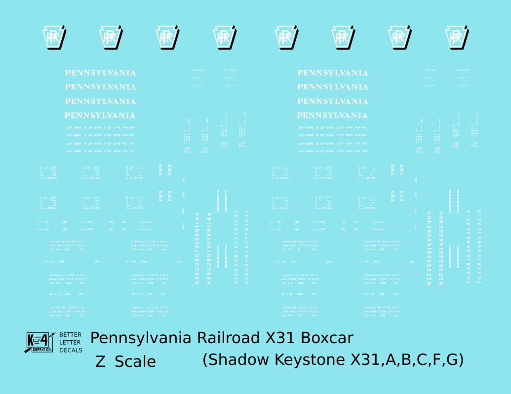 Pennsylvania Railroad X31 Boxcar White Shadow Herald