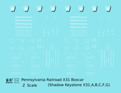 Pennsylvania Railroad X31 Boxcar White Shadow Herald