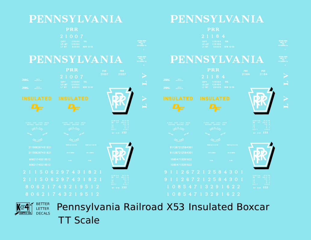 Pennsylvania PRR X53 50 Ft Insulated Boxcar Shadow Herald