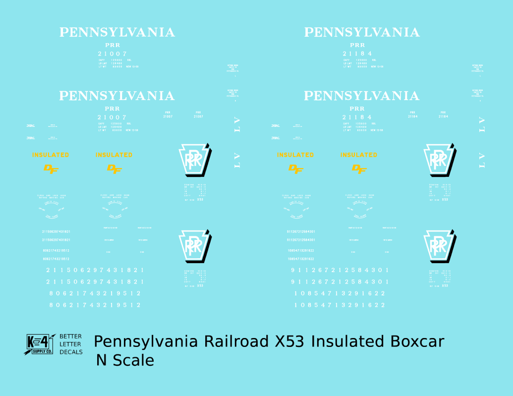 Pennsylvania PRR X53 50 Ft Insulated Boxcar Shadow Herald