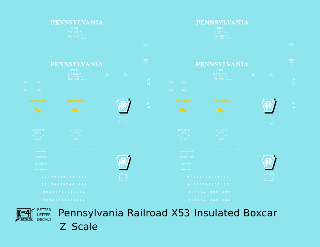 Pennsylvania PRR X53 50 Ft Insulated Boxcar Shadow Herald