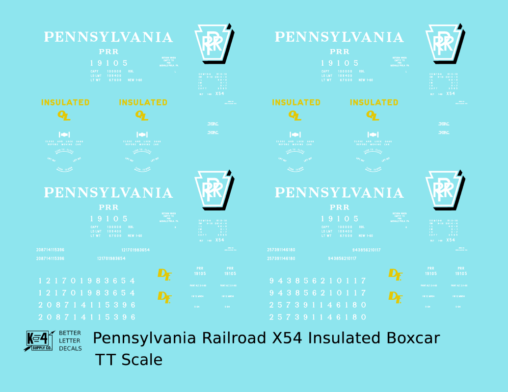 Pennsylvania PRR X54 40 Ft Insulated Boxcar Shadow Herald