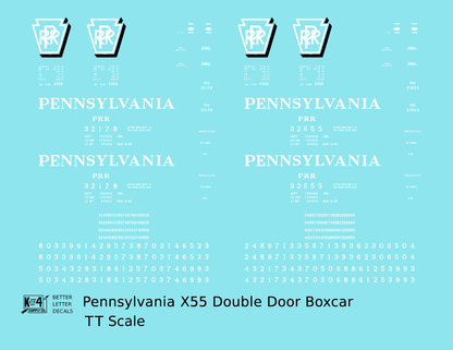 Pennsylvania PRR X55 50 Ft Double Door Boxcar Shadow Herald