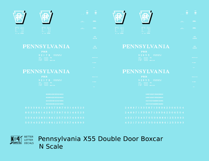 Pennsylvania PRR X55 50 Ft Double Door Boxcar Shadow Herald