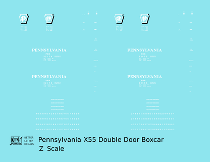 Pennsylvania PRR X55 50 Ft Double Door Boxcar Shadow Herald