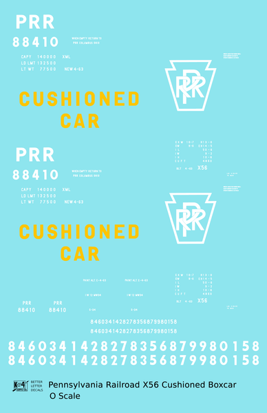 Pennsylvania PRR X56 50 Ft Double Door Boxcar Cushioned Car