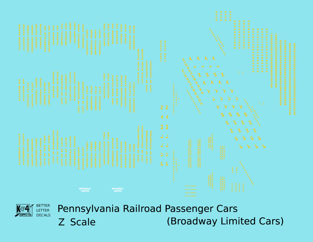 Pennsylvania Railroad Broadway Ltd Passenger Car Dulux Gold