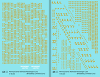 Pennsylvania Railroad Broadway Ltd Passenger Car Dulux Gold  - Decal - Choose Scale