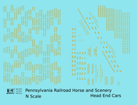 Pennsylvania Railroad Horse, Scenery Baggage Car Dulux Gold  - Decal - Choose Scale