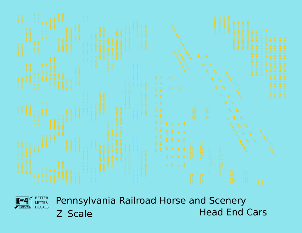 Pennsylvania Railroad Horse, Scenery Baggage Car Dulux Gold