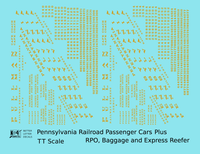 Pennsylvania Railroad Passenger Car Dulux Gold  - Decal - Choose Scale