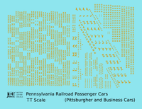 Pennsylvania Railroad Pittsburgher, Business Passenger Cars Dulux Gold  - Decal - Choose Scale