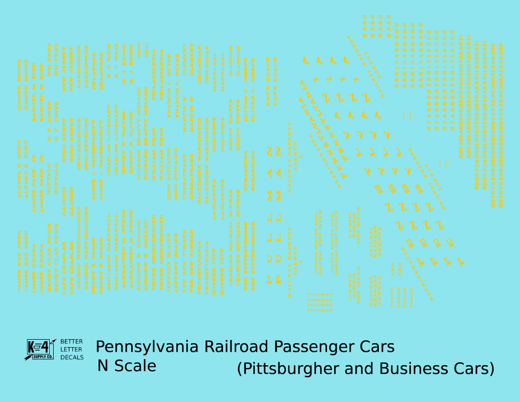 Pennsylvania Railroad Pittsburgher, Business Passenger Cars Dulux Gold