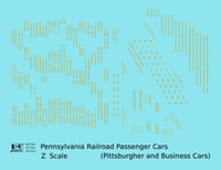 Pennsylvania Railroad Pittsburgher, Business Passenger Cars Dulux Gold  - Decal - Choose Scale