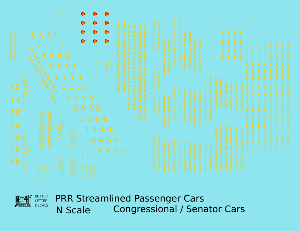 Pennsylvania Railroad Senator Congressional Passenger Car Dulux Gold and Red