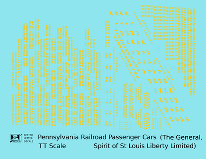 Pennsylvania Railroad Spirit Of St Louis, General, Liberty Ltd Passenger Cars Dulux Gold