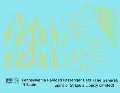 Pennsylvania Railroad Spirit Of St Louis, General, Liberty Ltd Passenger Cars Dulux Gold