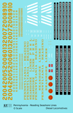 Pennsylvania Reading Seashore Line PRSL Diesel Locomotives Dulux Gold  - Decal Sheet