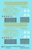 Pennsylvania Reading Seashore Line PRSL Diesel Locomotives Dulux Gold  - Decal - Choose Scale