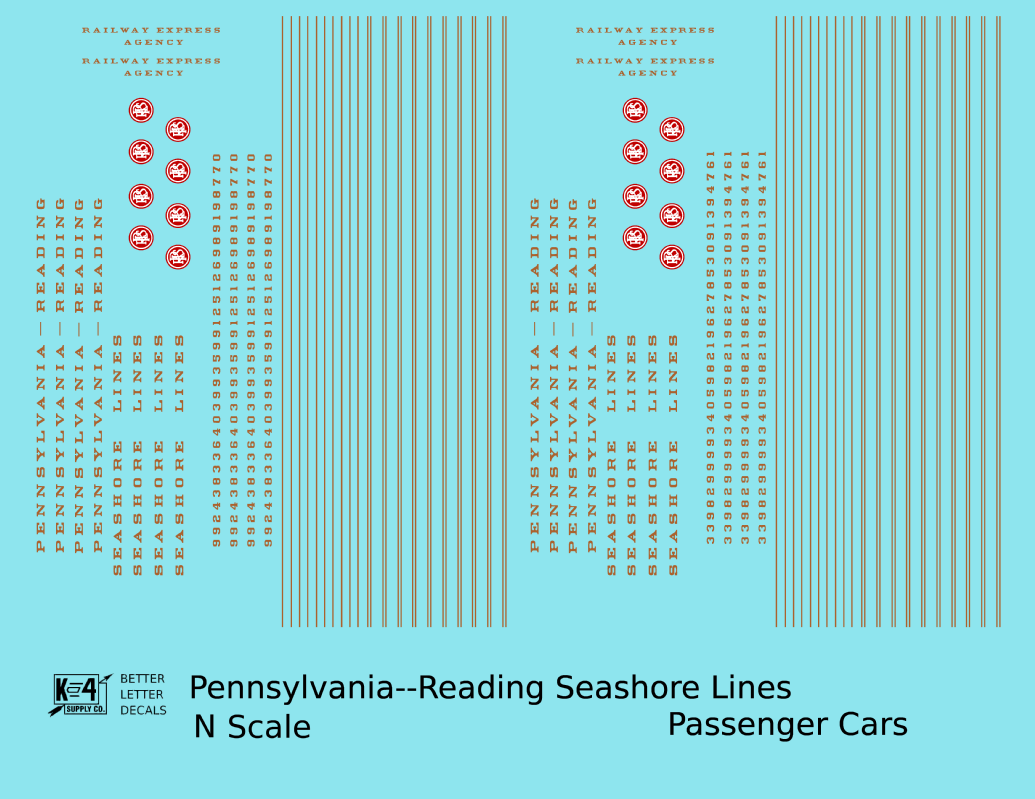 Pennsylvania-Reading Seashore Lines Passenger Car Bronze Gold PRSL