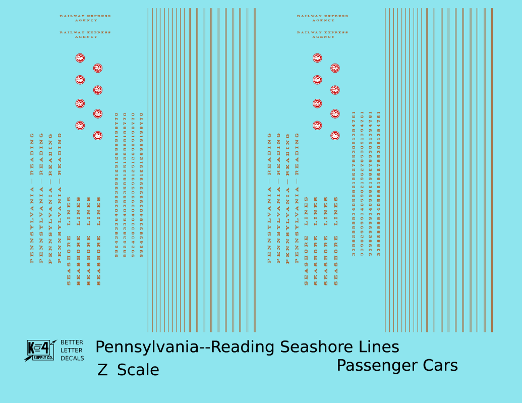 Pennsylvania-Reading Seashore Lines Passenger Car Bronze Gold PRSL