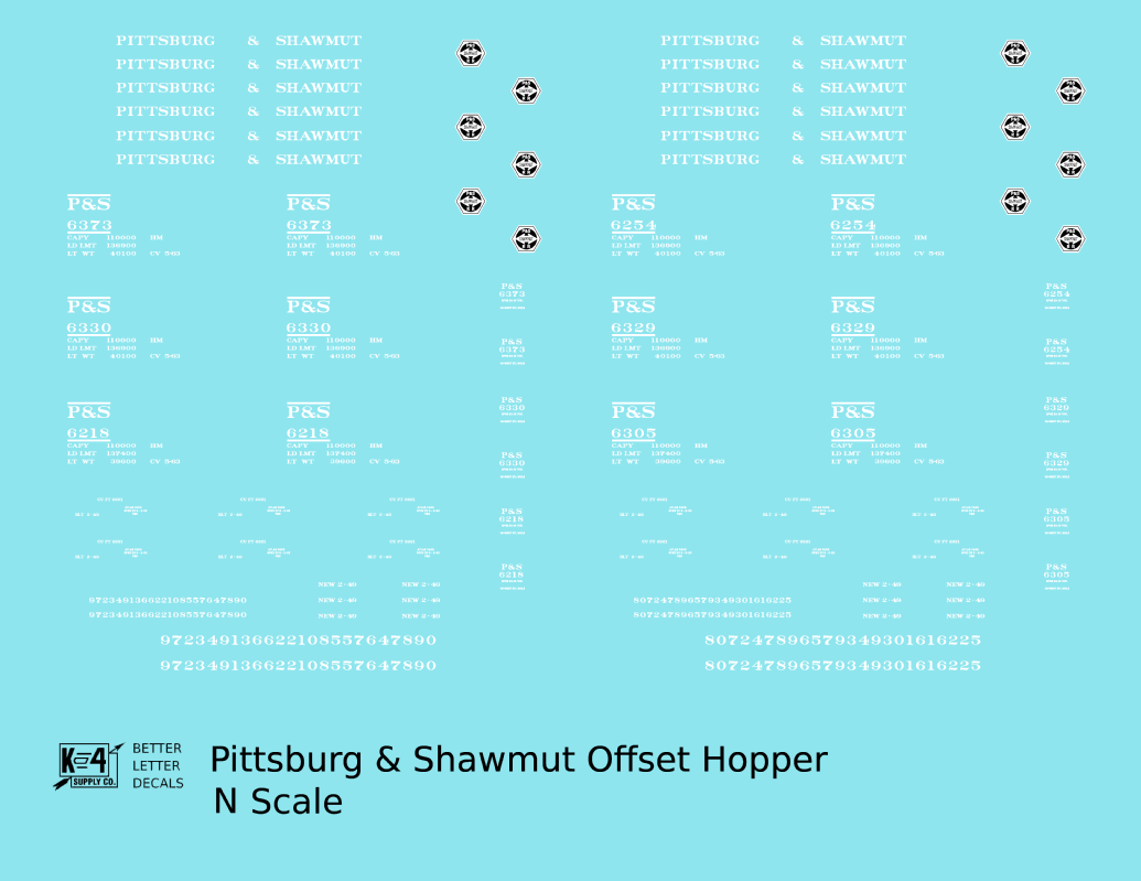 Pittsburg and Shawmut Offset Twin Hopper White