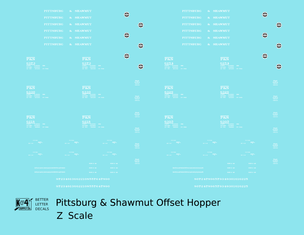 Pittsburg and Shawmut Offset Twin Hopper White
