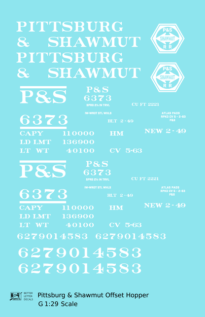 Pittsburg and Shawmut Offset Twin Hopper White