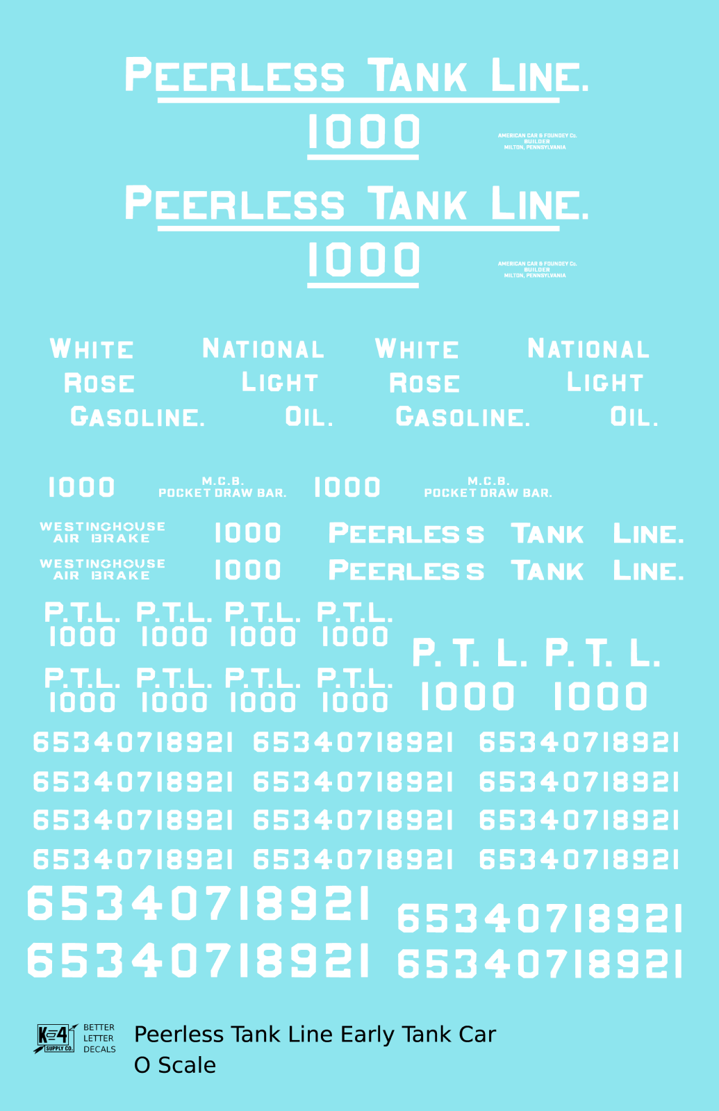 Peerless Tank Line Early Wood Frame Tank Car White