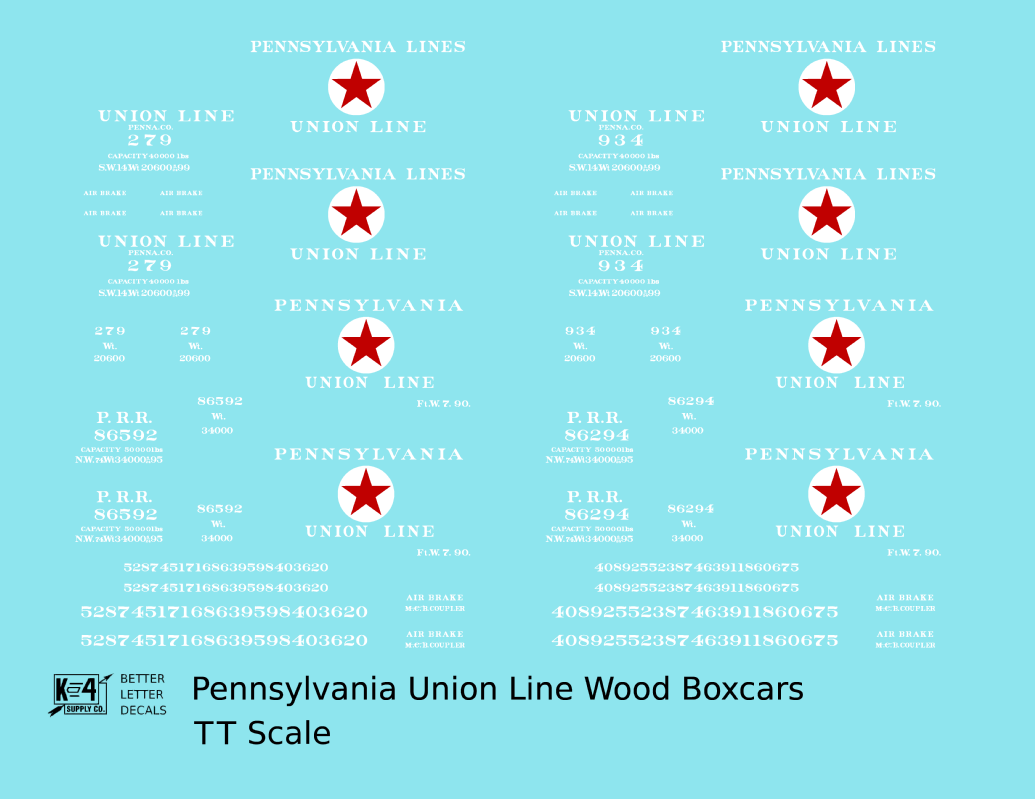 Pennsylvania Union Line Early Wood Boxcar White