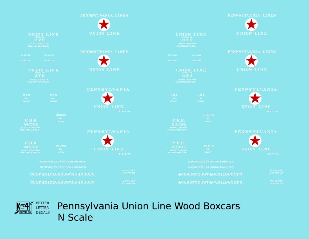 Pennsylvania Union Line Early Wood Boxcar White