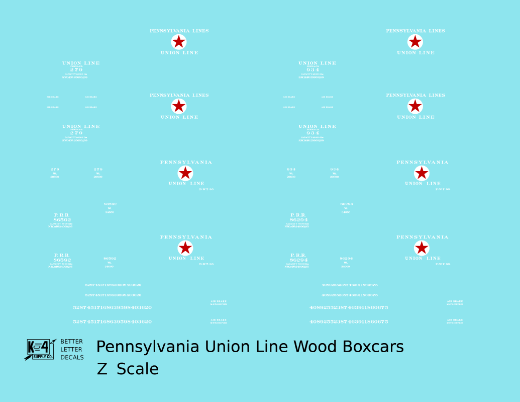 Pennsylvania Union Line Early Wood Boxcar White