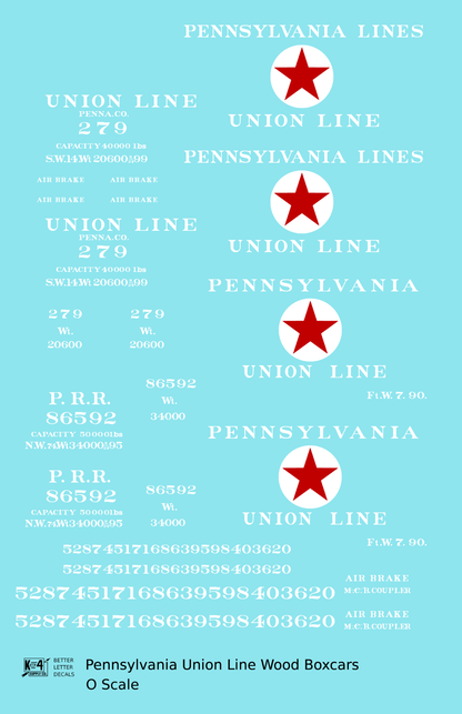 Pennsylvania Union Line Early Wood Boxcar White