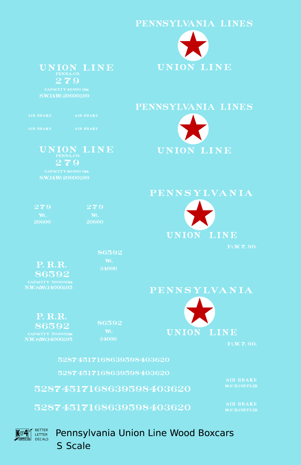 Pennsylvania Union Line Early Wood Boxcar White