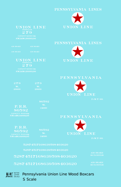 Pennsylvania Union Line Early Wood Boxcar White