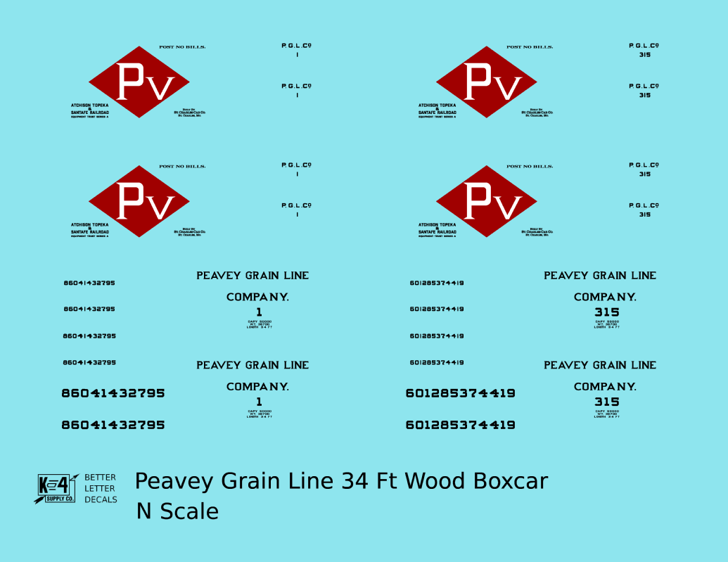 Peavey Grain Line 34 Ft Boxcar Red and Black