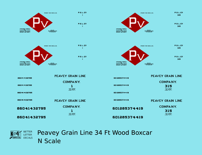 Peavey Grain Line 34 Ft Boxcar Red and Black