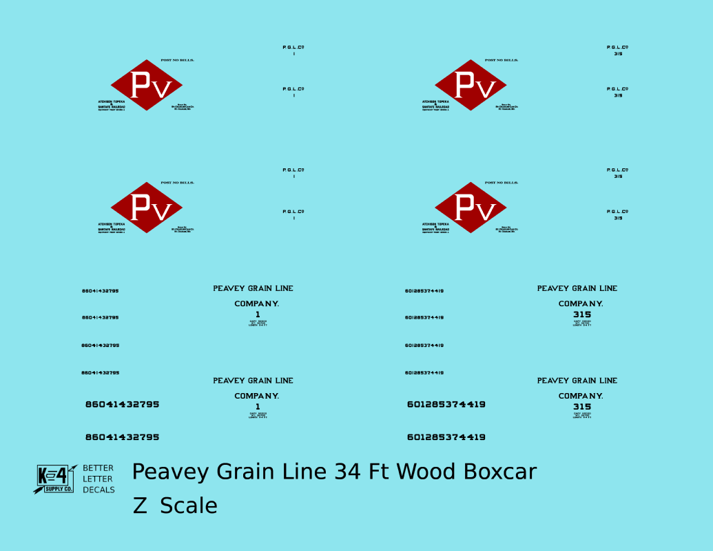 Peavey Grain Line 34 Ft Boxcar Red and Black