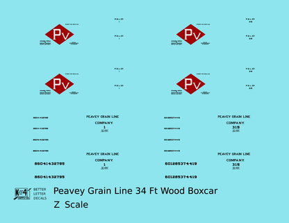 Peavey Grain Line 34 Ft Boxcar Red and Black