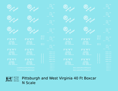 Pittsburgh and West Virginia 40 Ft Single Door Boxcar White