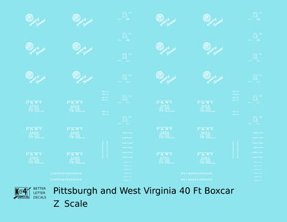 Pittsburgh and West Virginia 40 Ft Single Door Boxcar White