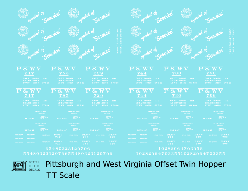 Pittsburgh and West Virginia Symbol Of Service Hopper Car White