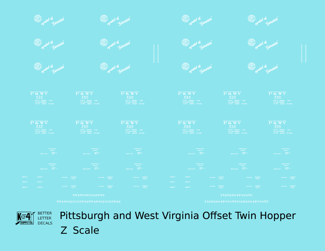 Pittsburgh and West Virginia Symbol Of Service Hopper Car White