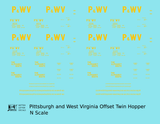 Pittsburgh and West Virginia Alphabet Route Hopper Car Yellow