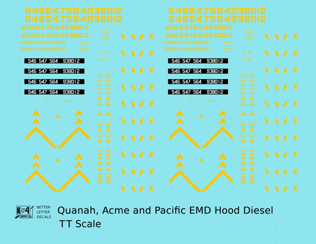 Quanah Acme and Pacific Hood Diesel Yellow Frisco Scheme