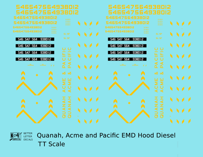 Quanah Acme and Pacific Hood Diesel Yellow Frisco Scheme