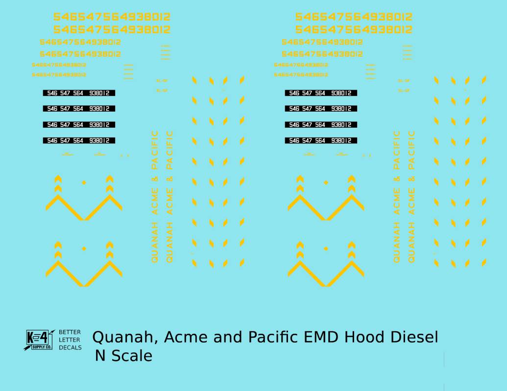 Quanah Acme and Pacific Hood Diesel Yellow Frisco Scheme