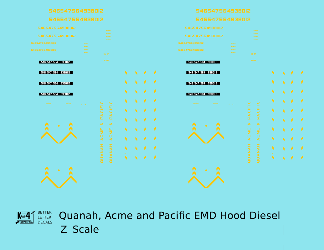 Quanah Acme and Pacific Hood Diesel Yellow Frisco Scheme